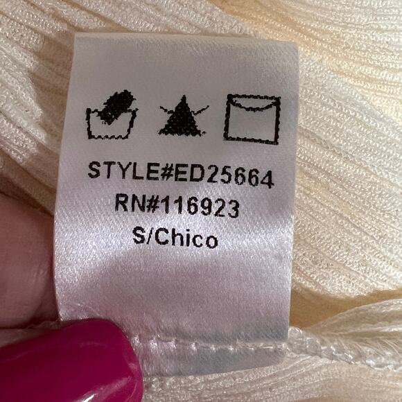 Easel Puff Sleeve Tiered Mini Babydoll Dress Ivory Small Flowy Romantic Boho NWT - Picture 10 of 12